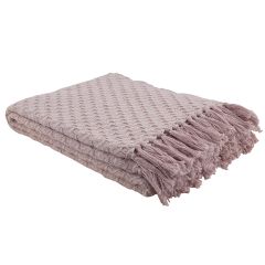 Beautiful Blush Fringed Throw Blanket