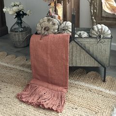 Beautiful Boho Fringed Rust Throw Blanket
