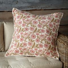 Beautiful Botanical Print Accent Pillow Clematis