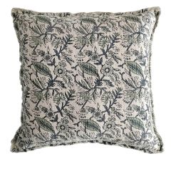 Beautiful Botanical Print Accent Pillow Cornflower