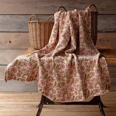 Beautiful Botanical Print Throw Blanket Clematis