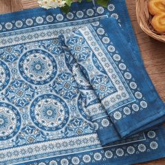 Beautifully Blue Block Print Napkins Set of 4