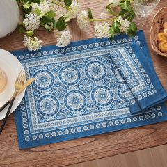 Beautifully Blue Block Print Placemats Set of 4