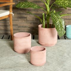 Beautifully Blush Modern Planter Collection Set of 3
