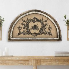 Bee Crest Framed Burlap Wall Art