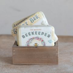 Bee Theme Coasters Set of 5 In Wood Box