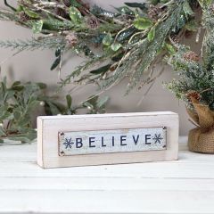 BELIEVE Wooden Table Sign Set of 2