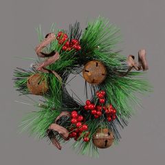 Bell and Berry Holiday Candle Wreath Set of 2