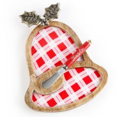 Bell Serving Tray With Knife Set