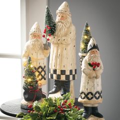 Belsnickel Santa With LED Tree Set of 2