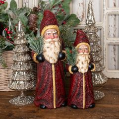 Belsnickle Santa With Holly Branch Red