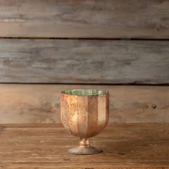 Beveled Mercury Glass Chalice