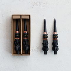 Bewitched Black Cat Taper Candle Set 