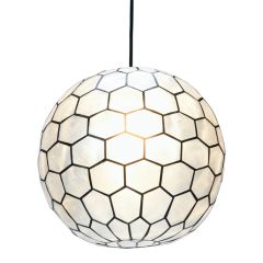 Capiz Shell Honeycomb Pendant Light 12 Inch