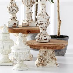 Weathered Wood Top Risers Set of 2