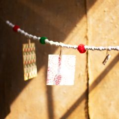 Christmas Pom Pom Clip Garland Set of 6