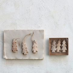 Birch Bark Christmas Tree Ornament Set of 6