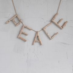 Birch Wood Peace Banner Set of 2