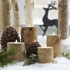 Birch Wrapped Flameless Candle