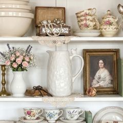 Bird Handled Ceramic Pitcher