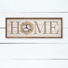 Bird Nest Home Framed Sign