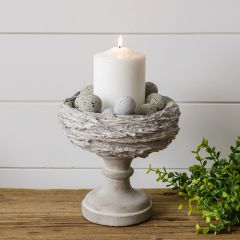 Bird Nest Pillar Candle Holder Set of 2