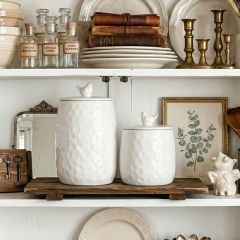 Bird Topped Ceramic Canister Set of 2