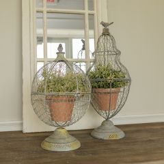 Bird Topped Wire Cage Votive Holder