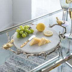 Birds and Branches Marble Display Tray