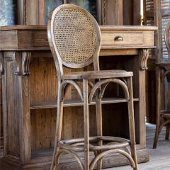 Bistro Style Cane Back Bar Stool