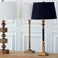 Black And Antiqued Gold Buffet Lamp