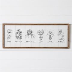 Black and White Botanicals Wood Wall Art