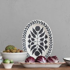 Black and White Florals Serving Collection