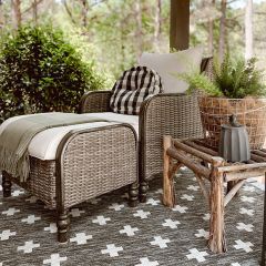 Black Buffalo Check Round Floor Cushion