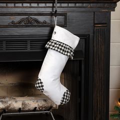Black Check Ruffle Holiday Stocking