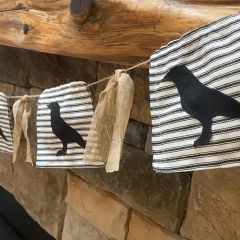 Black Crow Ticking Stripe Decorative Garland