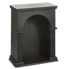 Black Finish Beaded Wood Arched Curio Cabinet