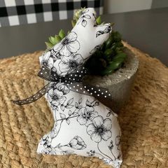 Black Floral Bunny Bowl Fillers Set of 2