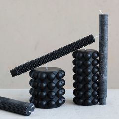 Black Hobnail Pillar Candle