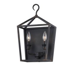 Black Metal Sconce With Hook