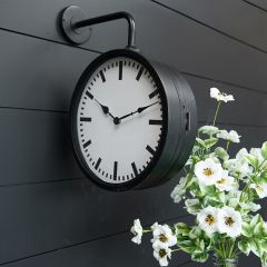 Black Metal Station Clock