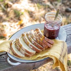 Black Rim Oval Enamelware Tray