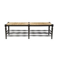 Black Tapered Leg Double Seat Bench