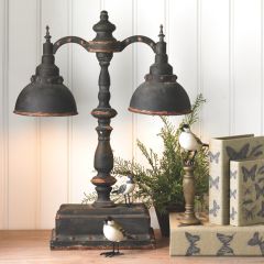Black Rusty Double Iron Lamp