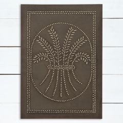 Blackened Tin Vertical Wheat Wall Panel Decor