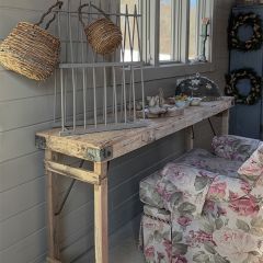 Rustic Bleached Wood Folding Wedding Table 66 Inch