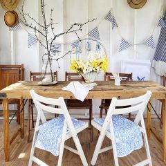 Rustic Bleached Wood Folding Wedding Table 66 Inch