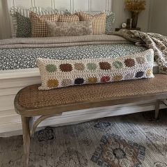 Block Pattern Crocheted Lumbar Pillow