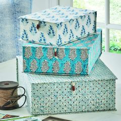 Block Print Handmade Paper Keepsake Boxes Set of 3