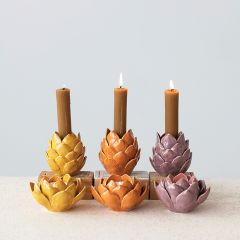 Blooming Artichoke Stoneware Tealight Holder Set of 6